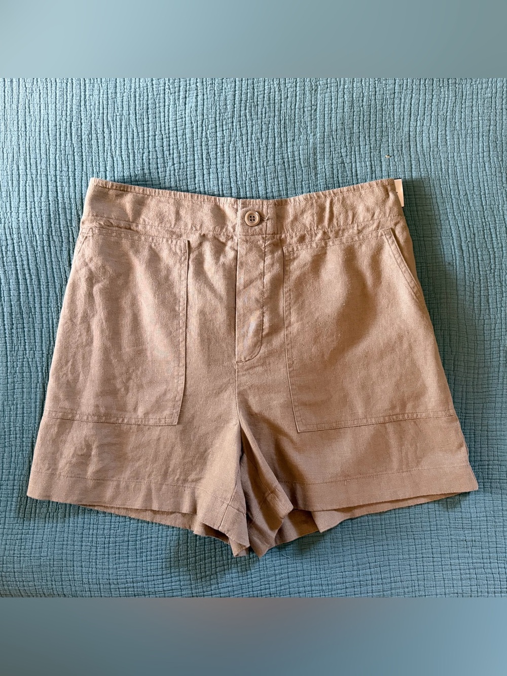 LOFT Tan Women's Linen-Blend Baggy Shorts